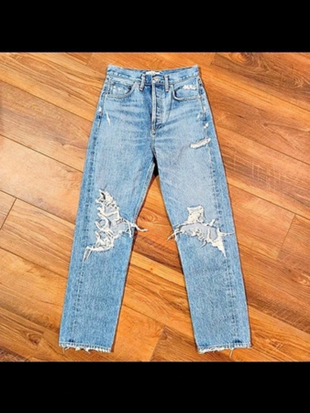 AGOLDE 90's Pinch Waist High Rise Straight Leg Jeans Blue Waist 23